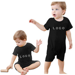 บอดี้สูทสำหรับเด็กทารกแบบปรับแต่งได้พร้อมโลโก้แขนสั้นผ้าคอตตอน100% ชุดหมีผ้าฝ้ายปิดกระดุมสำหรับเด็กทารกรุ่น ODM ใหม่ - Product Image 1