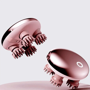 LJ Factory Custom <span class=keywords><strong>Mini</strong></span> masaje de manos eléctrico cepillo para el crecimiento del cabello cabeza refrescante masajeador de cuero cabelludo corporal de silicona con LOGO - Product Image 6