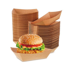 印刷されたエコフレンドリーな使い捨てチキンポテトチップフライドポテトバーガーテイクアウト食品ボックス紙ナチョトレイふた付き - Product Image 4