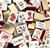 Mahjong de Noël en résine brillante avec encre vibrante pour une expérience de jeu de table haut de gamme et une décoration intérieure de luxe