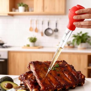 Jeringa para Aderezar Pollo, Jeringas para Aderezar Carne para Cocinar, Jeringa de Plástico para Aderezar Pollo con Aguja Inyectora de Marinada y Cepillo de Limpieza - Product Image 3