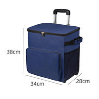 Glacière isotherme en tissu Oxford personnalisable avec logo et poignée télescopique - Chariot isotherme grande capacité en gros