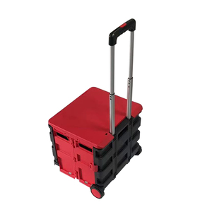 बाफुलुओ प्लास्टिक रोलिंग हैंड सुपरमार्केट ट्रॉली फोल्डेबल शॉपिंग कार्ट मिनी फोल्डिंग ट्रॉली - Product Image 5