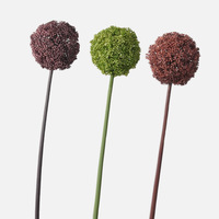 Bunga Allium Plastik Hijau Ramah Lingkungan Tahan Lama 52cm, Bunga Pompom Globe Plastik untuk Dekorasi Pernikahan & Rumah