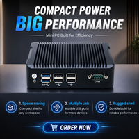 Mini PC sans ventilateur J1900 Quad Core, mini PC industriel compact VGA RS232 pour système POS