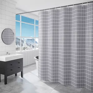 독특한 회색 또는 흰색 샤워 커튼 욕실 세트 폴리 에스테르 패브릭 사용자 정의 디지털 인쇄 현대 좋은 평판 2 조각