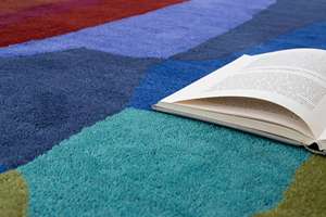 Tapis géométrique en laine tuftée à la main, antidérapant, à poils moyens, avec support en latex, lavable, grande surface pour salon - Product Image 6