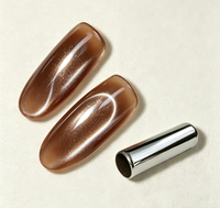 Pigment magnétique en aluminium effet œil de chat 9D marron caramel métallisé 5-100 microns GuanZun pour vernis à ongles en gel, salon et manucure DIY
