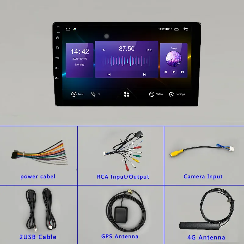 Bester Preis Android 2 Din Auto DVD-Player 9 und 10 Zoll 1 32GB Touchscreen Autoradio GPS-Navigation mit Carplay