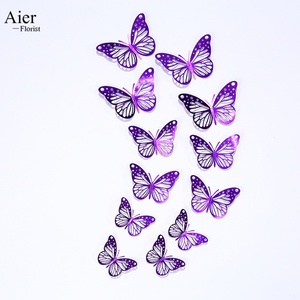 Aierflorist - Adhesivos de Pared de Mariposas Metálicas <span class=keywords><strong>3D</strong></span> en Color Morado, Diseño Nórdico, 12 Piezas, Decoración para Sala de Estar, Gran Venta - Product Image 4