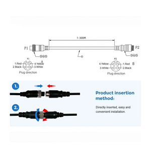 Câble d'extension de caméra HYF 10M à 4 broches, connecteur aviation femelle-mâle, pour camion, bus, remorque, fourgonnette, train, camping-car, câble d'alimentation - Product Image 2