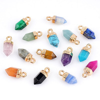 Pendentif en améthyste conique 6x14mm, pierre naturelle, pointe hexagonale, pour la fabrication de bijoux