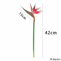 Fleur artificielle d'oiseau de paradis 42 cm, Strelitzia tropicale, vente en gros pour la décoration d'hôtels, bureaux et événements, fournisseur d'usine