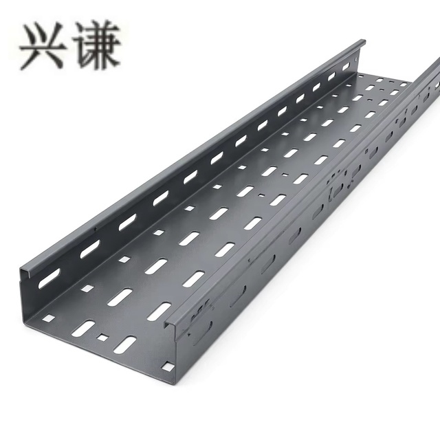 Fireproof Perforated Ventilated Carbon Steel Cable Tray Anti-fire Features Pre-Galvanized Surface Full Construction Cable Laying