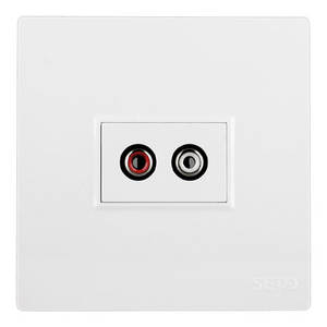 ¡SETO 2 x RCA, 1 x salida de Audio <span class=keywords><strong>AV</strong></span> pared cara blanca-plato Slimline! NO de soldadura requiere - Product Image 1