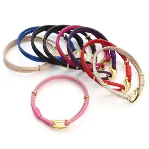 Wholesale braided leather bracelet multicolor with zipper and double layer handmade sheepskin bracelet for girls