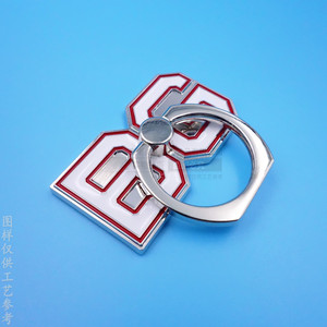 All Metal Painted Phone Ring Holder Zinc Alloy Letter <b>Desktop</b> <b>Stand</b> With Adhesive Back Nickel Color - Product Image 2