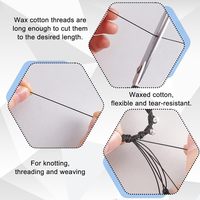 Cordon en coton ciré noir de 0,5 mm pour la fabrication de bijoux, 200 yards, fil durable pour bracelet, collier, perles de taille, macramé