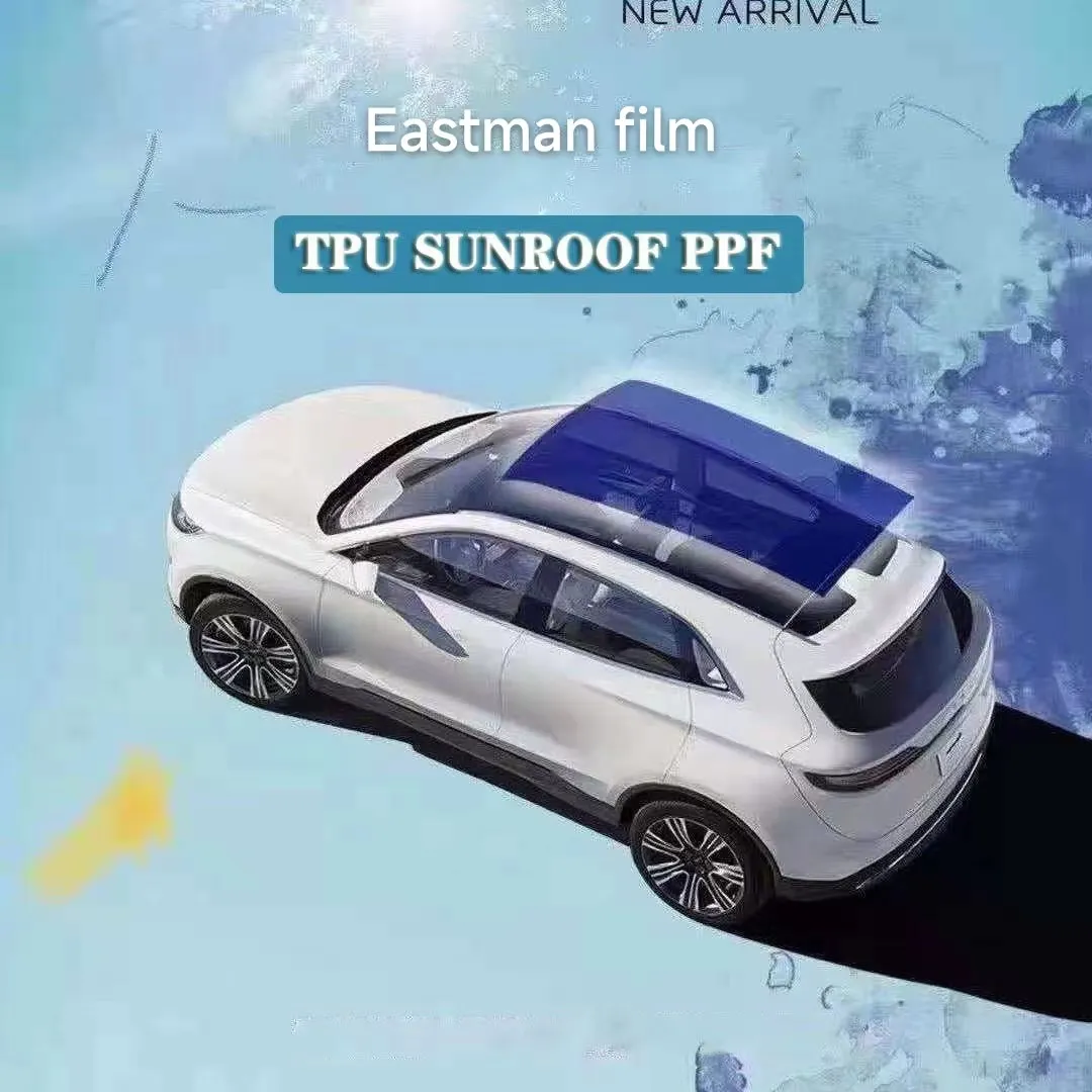 Película de armadura de hielo para techo solar UV TPU de alta calidad, película de ventana negra UV protectora solar, película de techo solar para coche