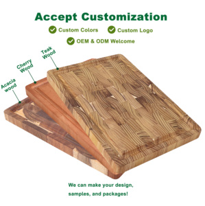 <span class=keywords><strong>Planche</strong></span> à découper rectangulaire haut de gamme personnalisée en teck massif avec rainures pour les jus, idéale pour la charcuterie, la viande et les fruits - Product Image 6