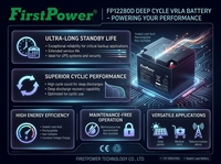 Batería de plomo-ácido sellada de ciclo profundo FirstPower FP12280D 12V28Ah al por mayor, recargable para sistemas solares, scooters, seguridad y juguetes.