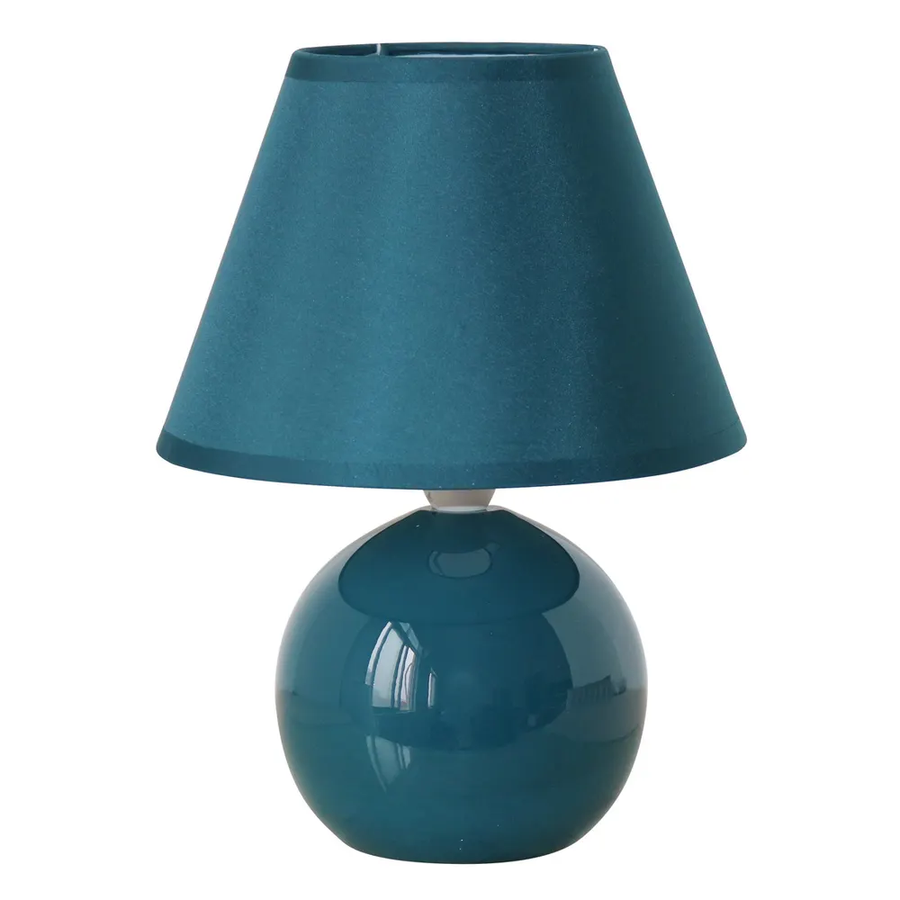 تخفيض على الماركدون أزرق كرة مستديرة صغيرة سيراميك قاعدة دراسة مصباح مكتبي حديث لغرفة المعيشة ديكور منزلي إضاءة ليلية