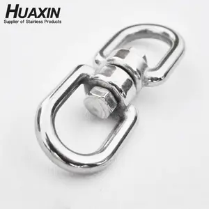 Stainless Steel AISI304 Lifting Double Ended Swivel Eye Hook Eye to Eye Swivel Shackle Ring Connector 8mm