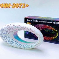 HM-2071 Mini Enceinte Intelligente Portable Bluetooth avec Éclairage LED RGB, Subwoofer Sans Fil pour Extérieur, Lumière Scintillante et Batterie