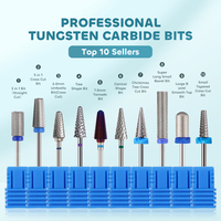 Le plus récent foret à ongles en carbure doré 5 en 1 utilisation à rotation bidirectionnelle pour les gauchers et les droitiers-enlever rapidement l'acrylique