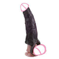 ORALSX Manchon vibrant noir pour l'agrandissement du pénis, Fournisseur en gros de jouets sexuels pour adultes, Extenseur de pénis à 10 vitesses de vibration pour hommes