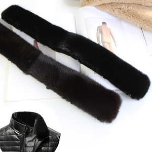 <span class=keywords><strong>Manteau</strong></span> en cuir véritable d'hiver avec col montant en <span class=keywords><strong>fourrure</strong></span>, chaud et uni, noir/marron, avec doublure boutonnée et écharpes en <span class=keywords><strong>fourrure</strong></span> de lait pour hommes/femmes - Product Image 6