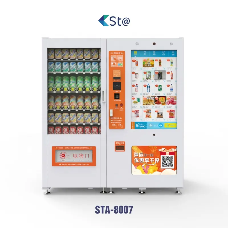 Automatic Electric Snack And Beverage Smart Vending Machine With Lift System Touch Screen