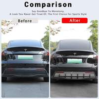 Diffuseur arrière en fibre de carbone brillante en PP pour Tesla Model Y, protection de pare-chocs tissée avec emplacements pour bagages