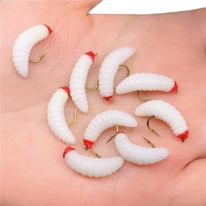 Leurres de <span class=keywords><strong>pêche</strong></span> à la mouche pour <span class=keywords><strong>truite</strong></span>, perche, achigan - 5/10/20 pièces - Mouches humides en forme de larve et de ver, en plastique, pour la <span class=keywords><strong>pêche</strong></span> à la carpe en lac - Product Image 6