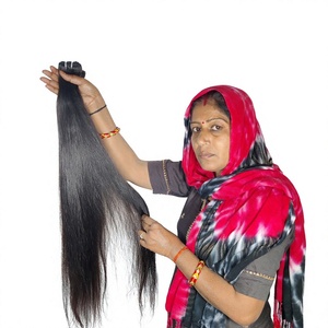 Venta al por mayor de vendedores de cutícula alineada, extensiones de cabello humano indio de 30 pulgadas color negro recto - Product Image 1