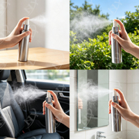 Flacon pulvérisateur vide en aluminium de 30 ml à 250 ml, rechargeable, pour tonique facial, parfum, crème solaire, cosmétiques, avec bouchon transparent