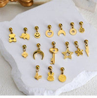 SP vente en gros en acier inoxydable breloques fabrication de bijoux lune étoile de mer bricolage breloques pour collier Bracelet accessoire fait main
