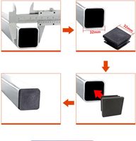 Bouchon de tuyau moulé noir pour Tube carré Capuchons de poteau de clôture carrés en bouchons de tuyau en plastique robustes pour protéger vos meubles