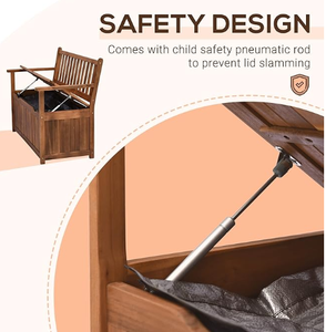 Panca Contenitore <span class=keywords><strong>da</strong></span> <span class=keywords><strong>Esterno</strong></span> in Legno di Teak Acacia - Contenitore con Seduta per Patio, Giardino, Balcone, Cortile, Deposito Attrezzi <span class=keywords><strong>da</strong></span> Giardino - Product Image 4