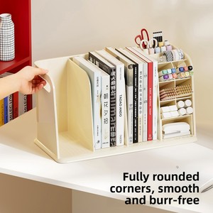 Soporte <span class=keywords><strong>de</strong></span> Escritorio para Libros <span class=keywords><strong>de</strong></span> Plástico ABS para Estudiantes, <span class=keywords><strong>Almacenamiento</strong></span> Compartimentado, Gran Capacidad, Diseño con Divisiones, Portaplumas Integrado - Product Image 4