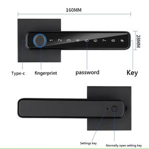 דלת כניסה חכמה מנעול עם עבור טביעת אצבע ביומטרי Bluetooth & כרטיס זיכרון אלומיניום מסגרת אלומיניום נדנדה זכוכית - Product Image 6