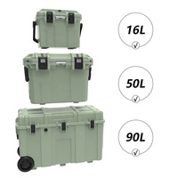 Équipement de pique-nique de camping en plein air, glacière à glace 16qt avec boîte sèche, glacière à injection pour le stockage des aliments