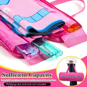 Borsa per Mahjong in Tela, Portatile da Viaggio, Grande Capacità, Impermeabile, con Scomparti, per Casinò e Gioco d'Azzardo - Product Image 6