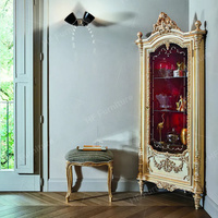 Vitrine de luxe classique personnalisée en bois massif vitrine de vin de haute qualité faite à la main pour un usage domestique