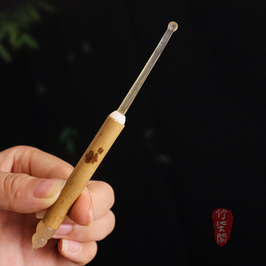 Zhuqi Pavilion Bamboo <b>Ear</b> <b>Pick</b> Ox Horn Tip Natural Handmade <b>Ear</b> Care Tool - Product Image 5