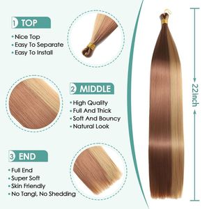 Offre Spéciale – Extensions de Cheveux Synthétiques Soyeux Bouclés Ondulés en Vrac, Tissage Simple, Lisses comme des Baguettes, pour Tresses au Crochet, Idéales pour Femmes Noires - Product Image 6