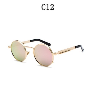 Gafas de Sol Redondas Estilo Steampunk, Protección UV400, Unisex, Retro, con Bisagras de Resorte y Marco Metálico, Nueva Moda - Product Image 2