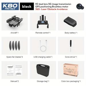 Drone pliant Taipuxi <span class=keywords><strong>Gps</strong></span> One Key Return Drone professionnel <span class=keywords><strong>K80</strong></span> <span class=keywords><strong>Pro</strong></span> 8k avec caméra Hd et <span class=keywords><strong>Gps</strong></span> - Product Image 2