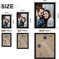 Vittanly Set bingkai foto kayu 10 Pak bingkai galeri dekorasi dinding kolase Set 2 buah 8x10 4 buah 5x7 4 buah 4x6 hitam pemasangan dinding