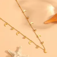 Collier porte-bonheur en acier inoxydable plaqué or avec cristal, étoile, fleur, cœur, arbre de vie, chaîne, cadeau pour femme, bijoux